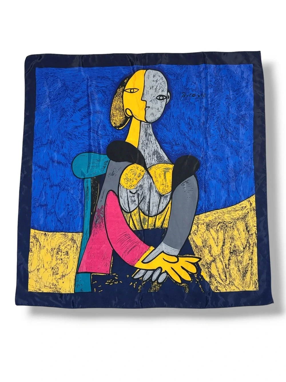 PABLO PICASSO Square Scarf Art Print “Femme Assise” VINTAGE